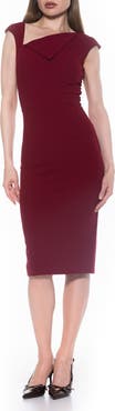 Alexia Admor Destiny Cap Sleeve Midi Sheath Dress
