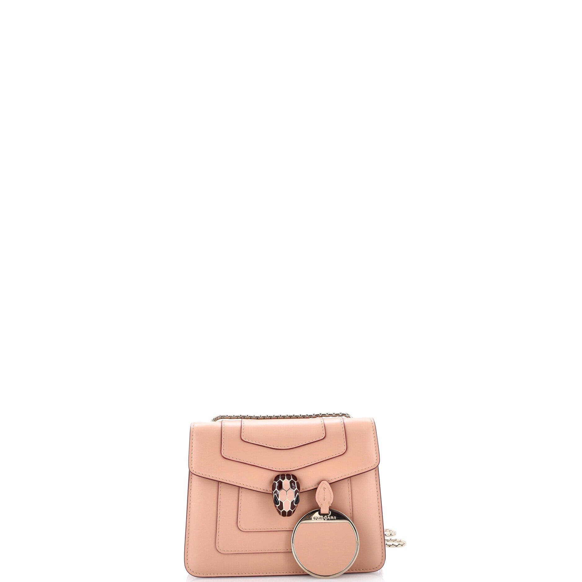 Serpenti Forever Square Shoulder Bag Leather Small, Alternate, color, White