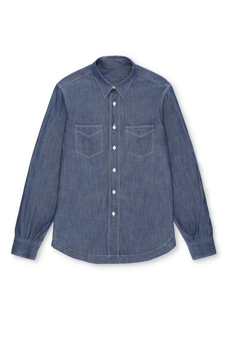 Osumi Chambray Shirt, Main, color, Indigo Rinse