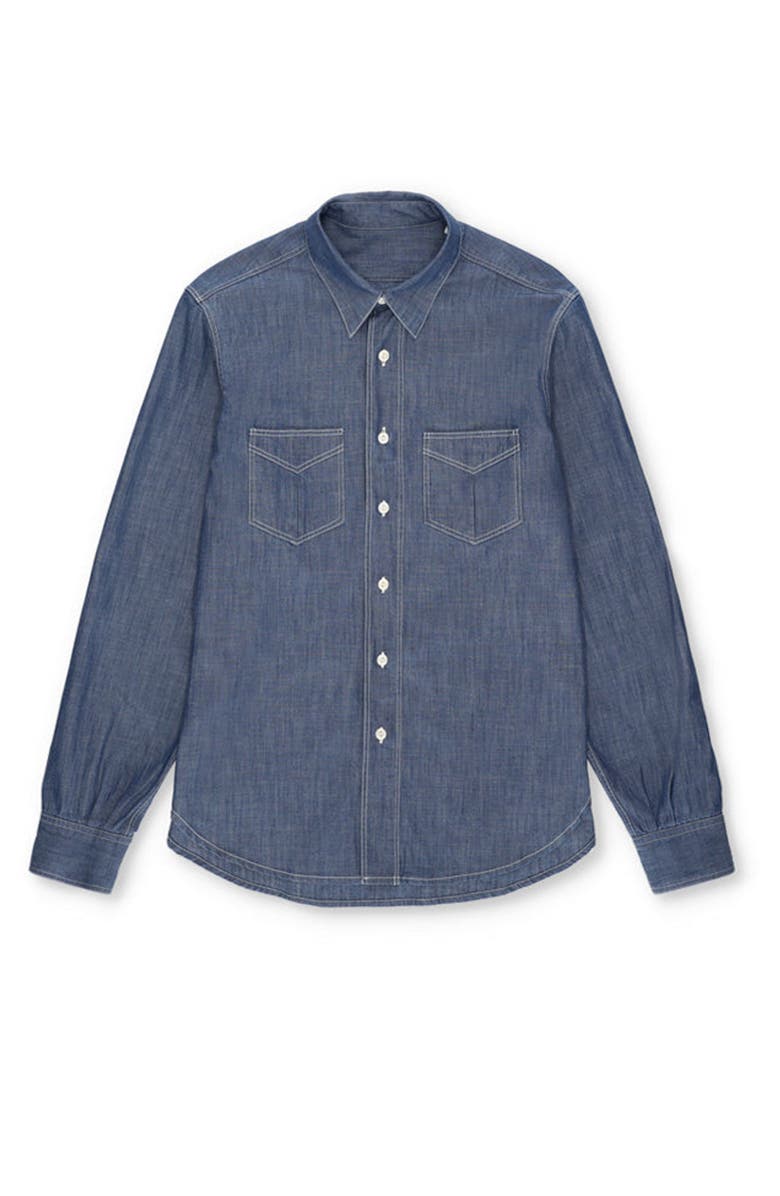 Fortela Osumi Chambray Shirt, Main, color, Indigo Rinse