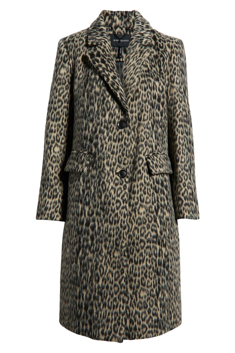 Leopard Print Faux Fur Coat, Alternate, color, LEOPARD