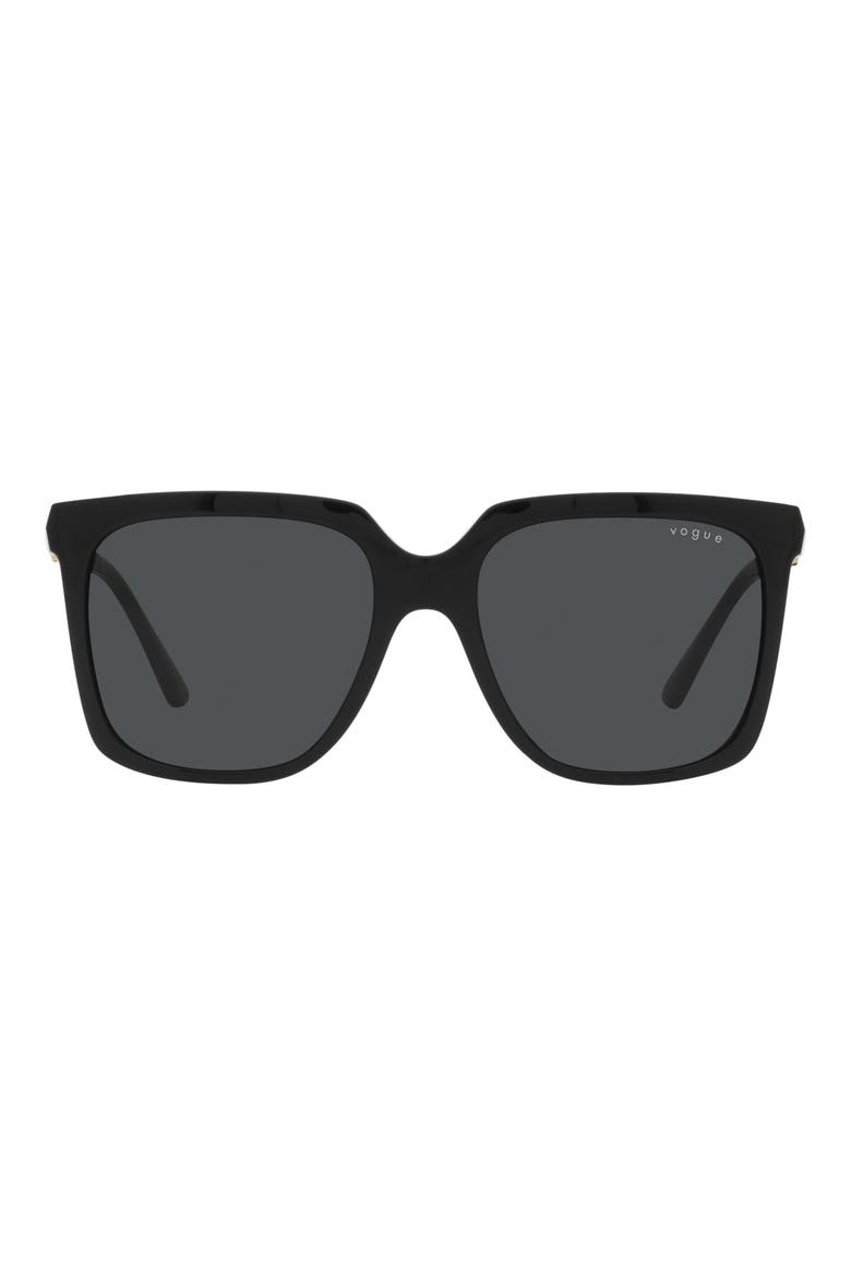 54mm Square Sunglasses, Main, color, BLACK