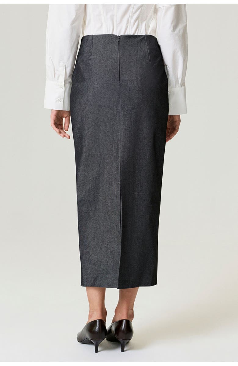 Nocturne Back Slit Tailored Maxi Skirt, Alternate, color, Anthracite