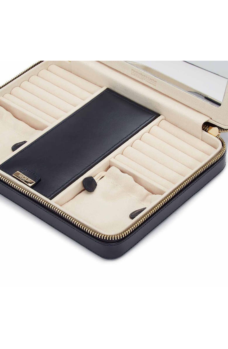 WOLF Maria Large Zip Jewelry Case, Alternate, color, Navy
