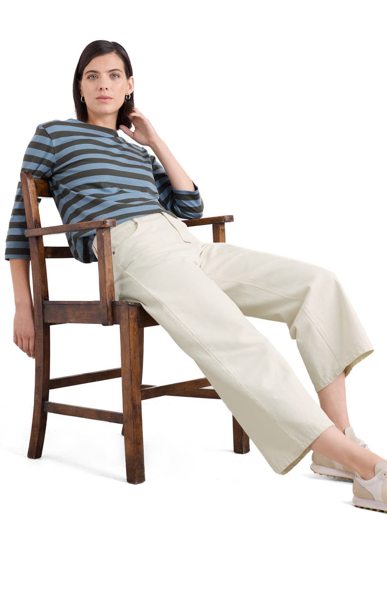 Seasalt Cornwall Sailor Stripe Three-Quarter Sleeve Organic Cotton Top, Alternate, color, 