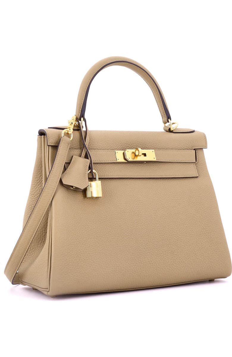 Pre-Owned Hermes Kelly Handbag Light Togo with Gold Hardware 28, Alternate, color, Poussiere