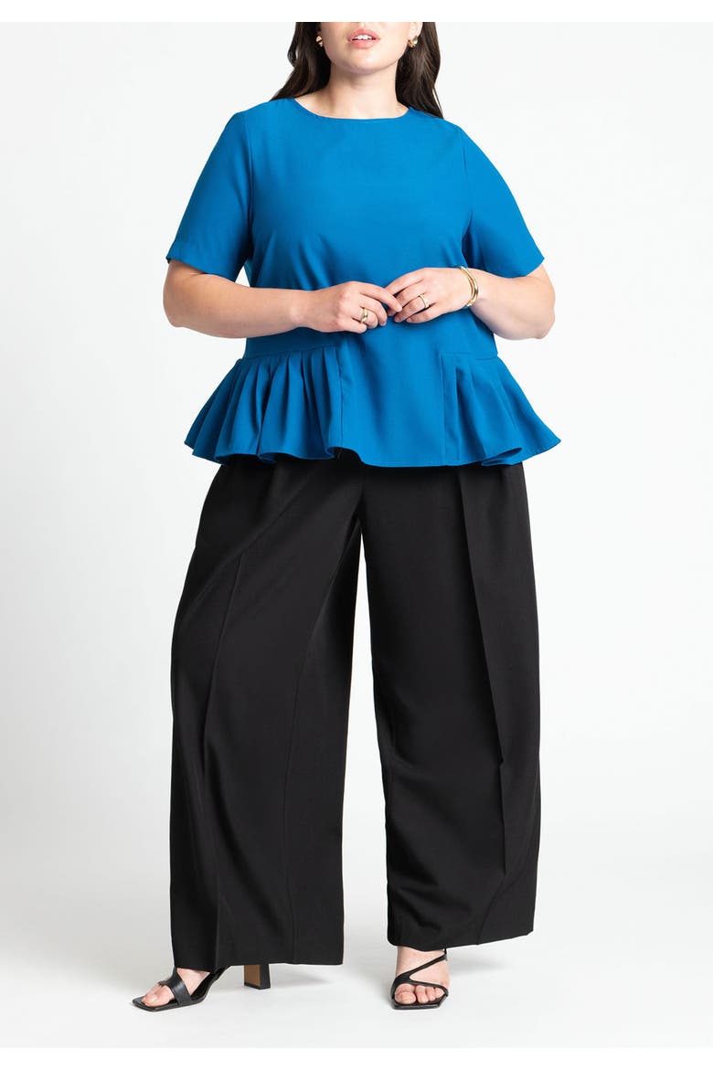 Pleated Hem Crepe Peplum Top, Alternate, color, AUTANTIUM
