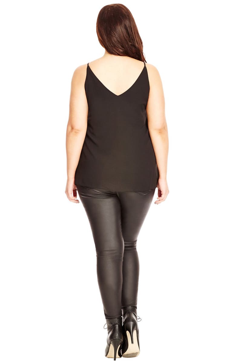 City Chic Double Layer V-Neck Camisole Top, Alternate, color,