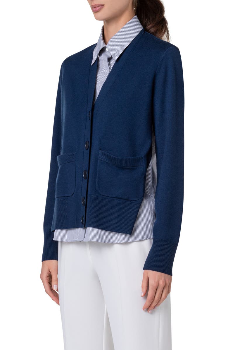 Akris punto Mixed Media Cardigan, Alternate, color, 