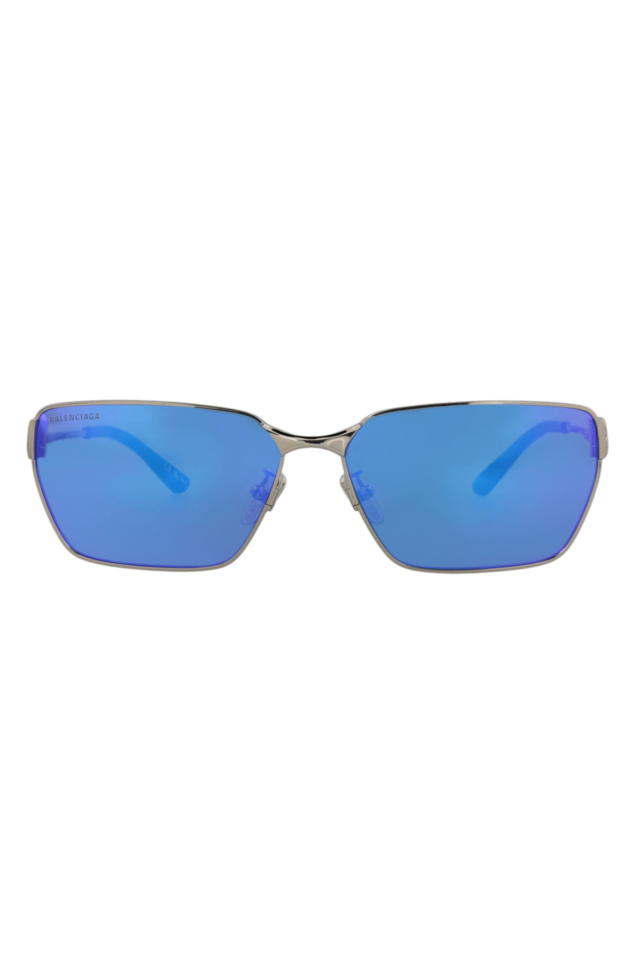 63mm Mirrored Polarized Square Sunglasses
