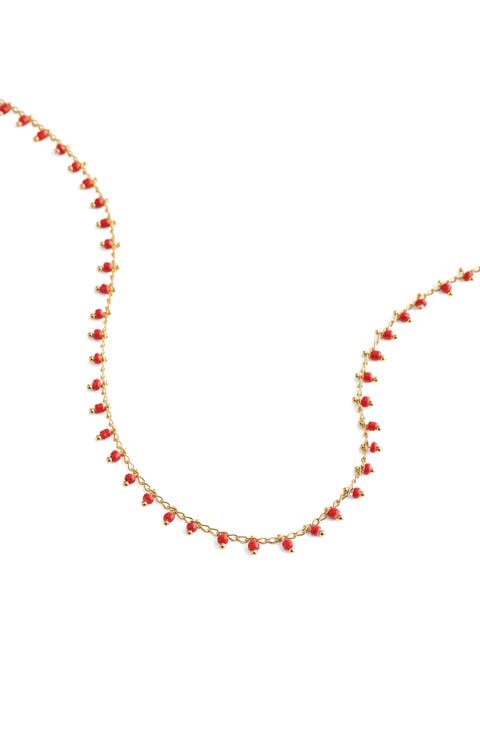 Enamel Chain Choker Necklace.