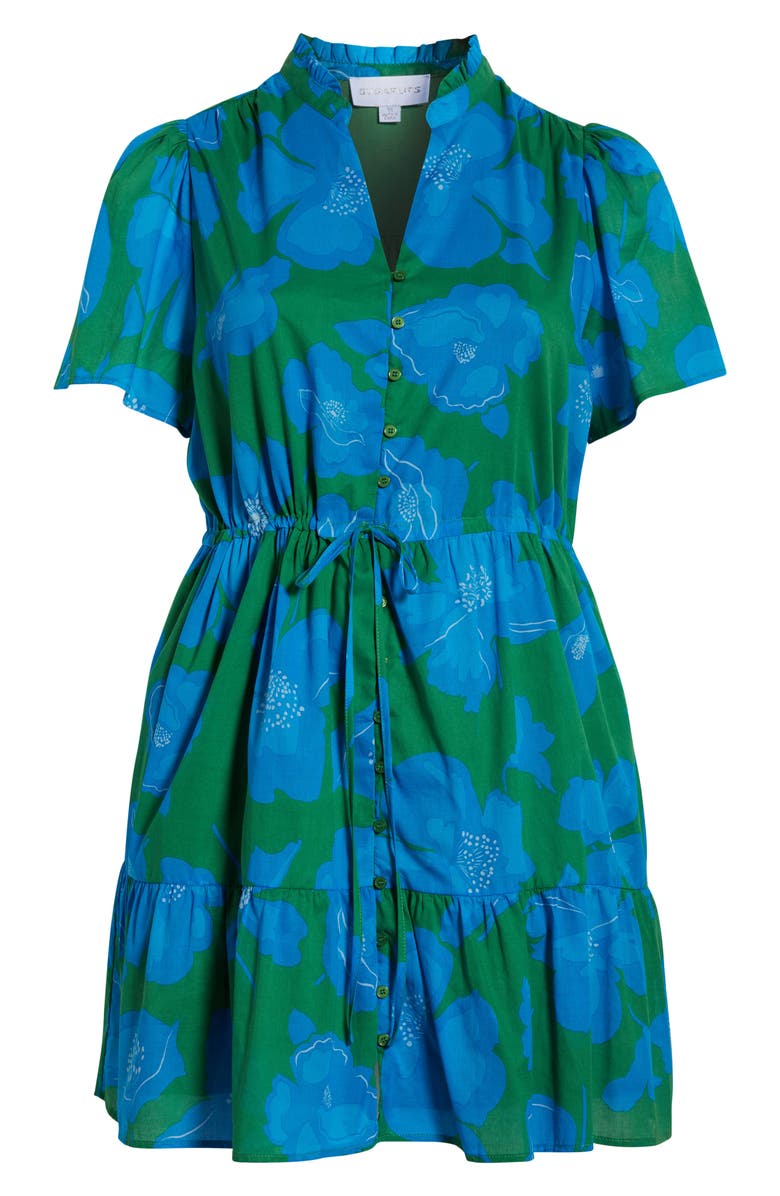 SUGARLIPS Rori Floral Amo Cotton Minidress, Alternate, color, Green/ Blue/ Multi