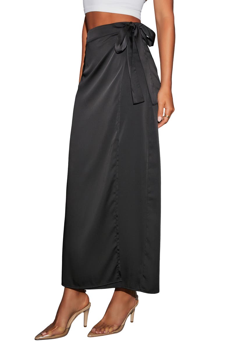 VICI Collection Braelyn Satin Maxi Wrap Skirt, Alternate, color,