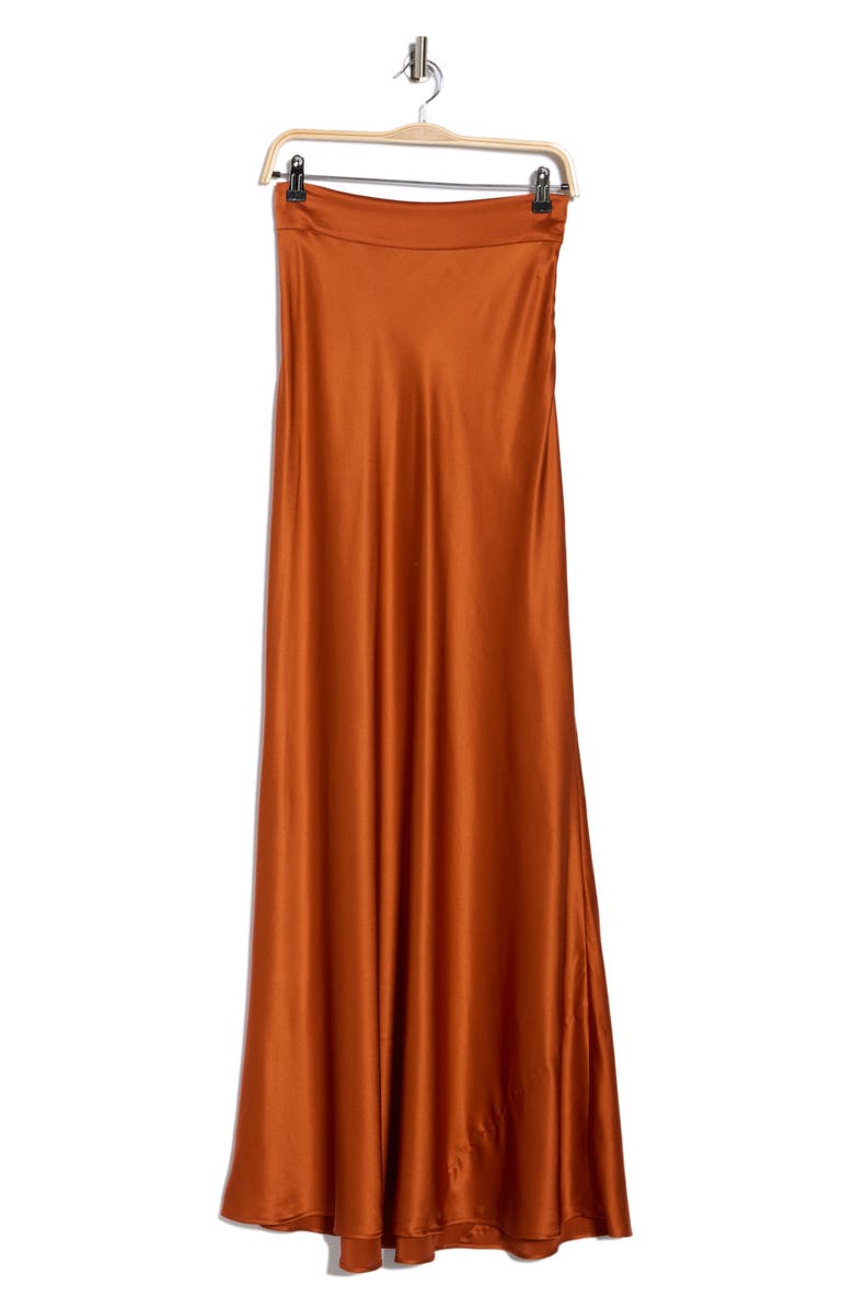 L'AGENCE Ryker Bias Cut Silk Maxi Skirt, Alternate, color, Sienna