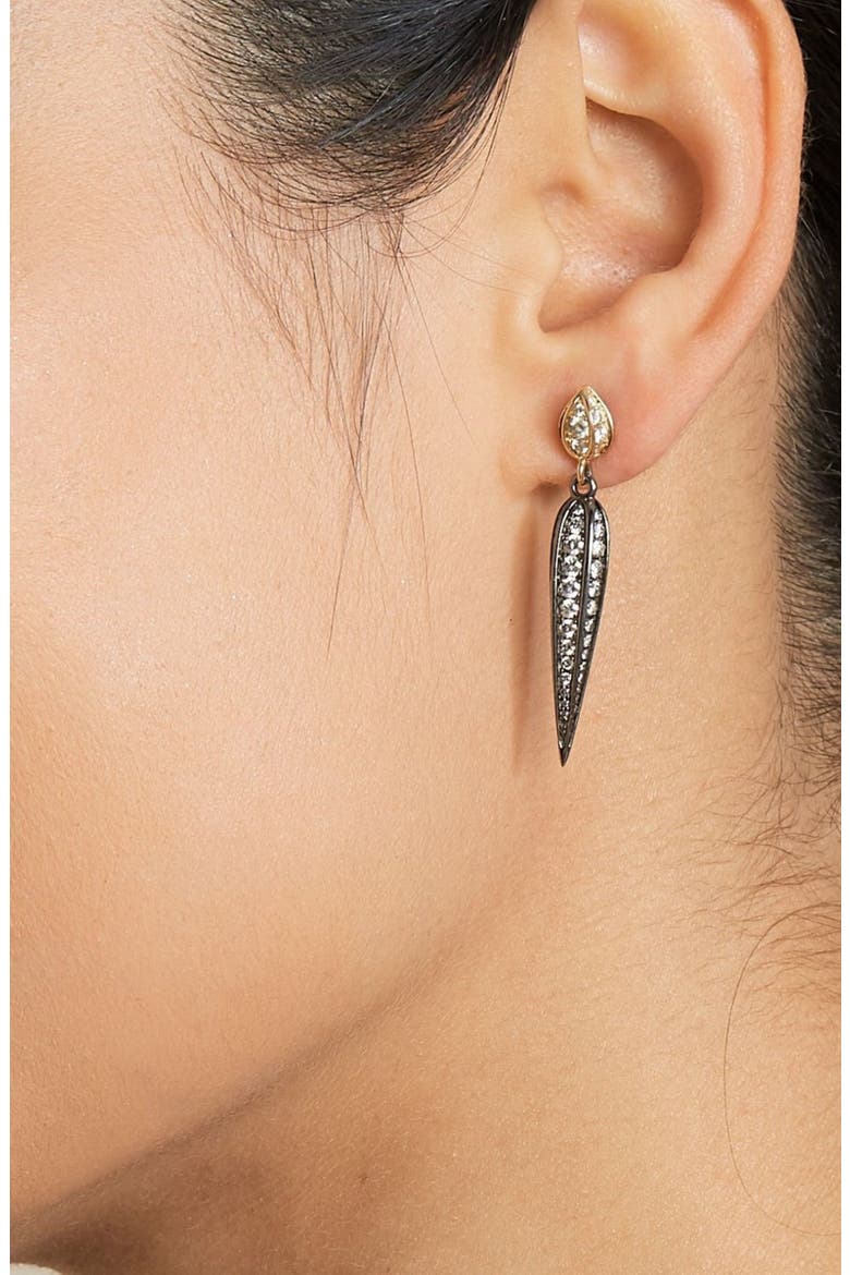 Leaf Earrings, Alternate, color, Mixed Metal
