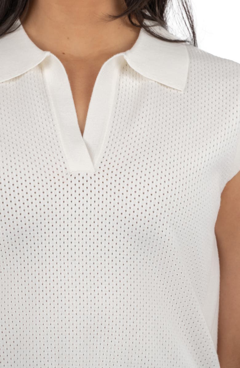 KUT from the Kloth Blanche Cap Sleeve Pointelle Polo, Alternate, color, 