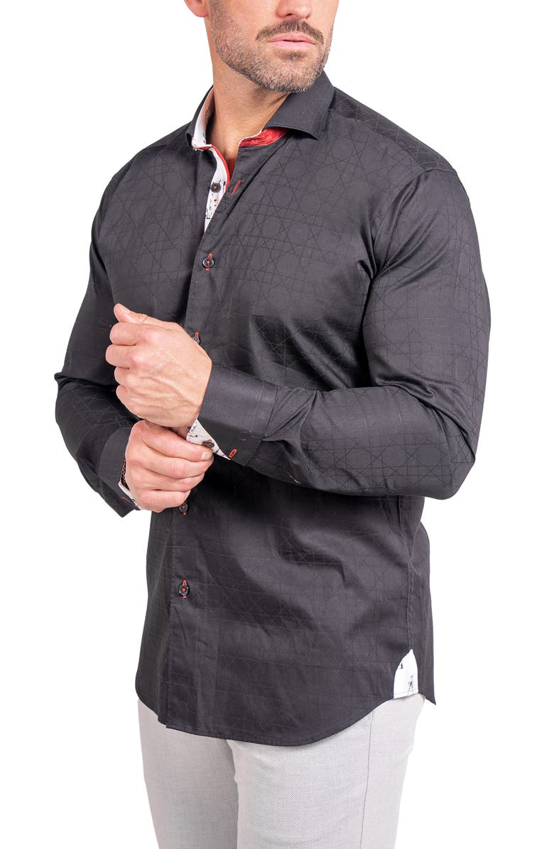 Maceoo Einstein Ascension Contemporary Fit Button-Up Shirt, Alternate, color, Black