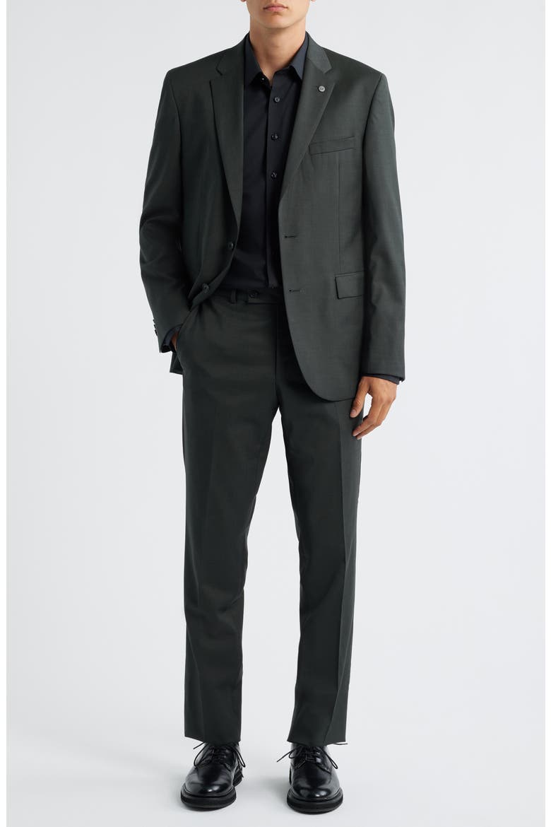 Ross Slim Fit Olive Green Stretch Wool Twill Suit, Main, color, OLIVE
