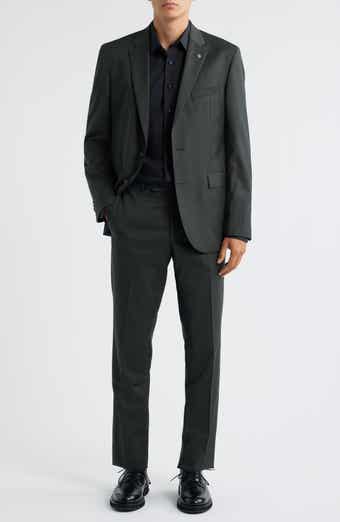 Ross Slim Fit Olive Green Stretch Wool Twill Suit