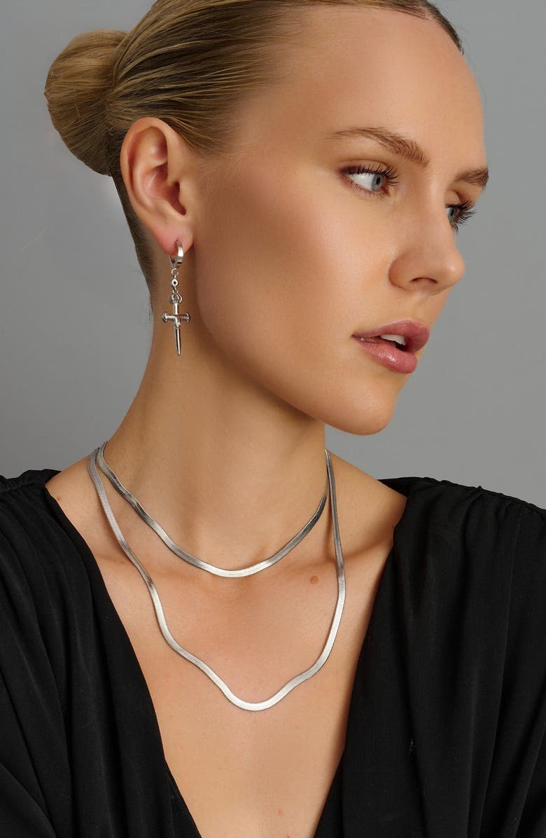 Nialaya Snake Chain Necklace, Alternate, color, Silver