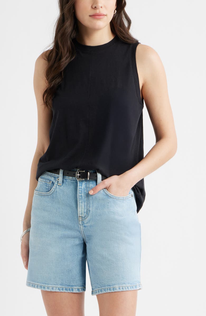 Caslon<sup>®</sup> Swing Sleeveless Top, Main, color, Black