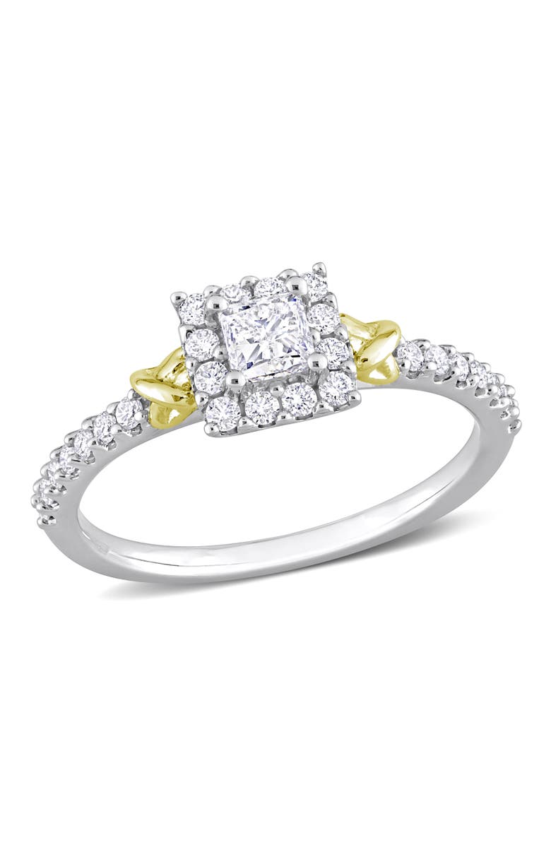 Julianna B. Diamond Princess Halo Ring 14k Gold, Main, color, White Gold