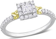 Julianna B. Diamond Princess Halo Ring 14k Gold