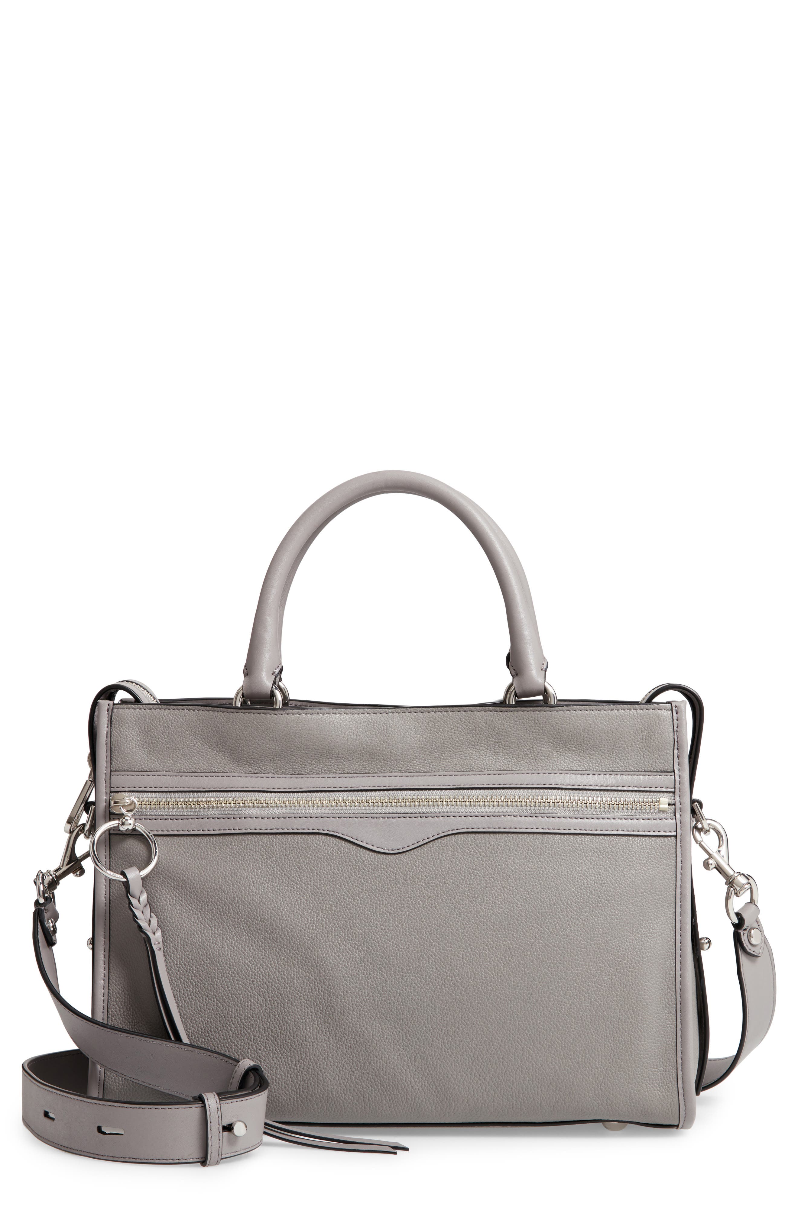 Rebecca Minkoff Bedford Zip Leather Satchel, Main, color, 