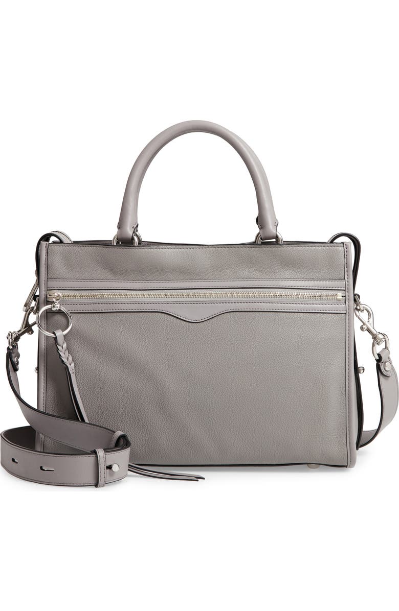 Rebecca Minkoff Bedford Zip Leather Satchel, Main, color,