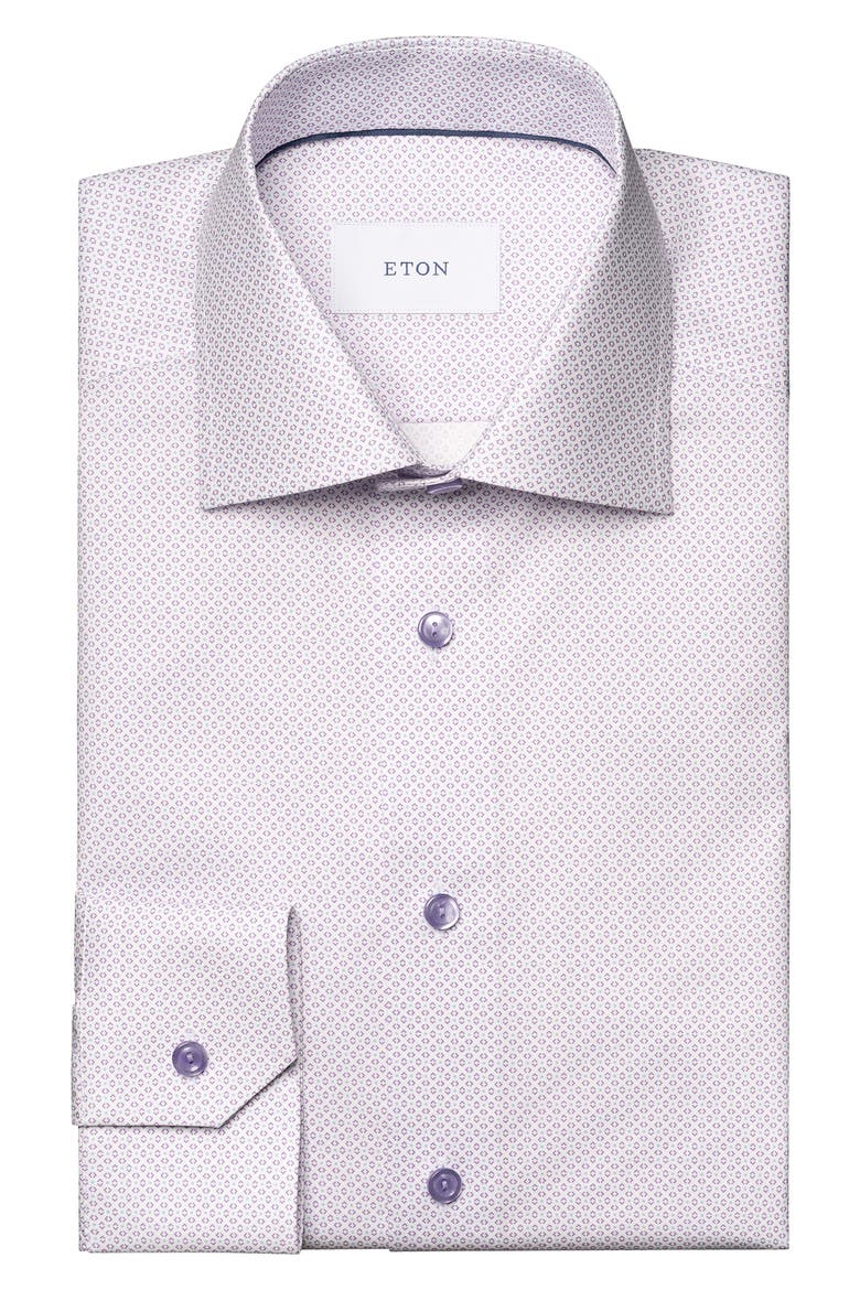 Contemporary Fit Geometric Print Dress Shirt, Main, color, LIGHT PURPLE