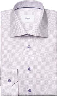 Eton Contemporary Fit Geometric Print Dress Shirt
