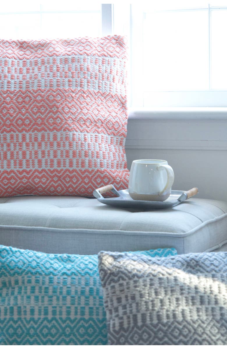 C&F Home Pim Diamond Stripe Outdoor Throw Pillow, 18" x 18", Alternate, color, Blue