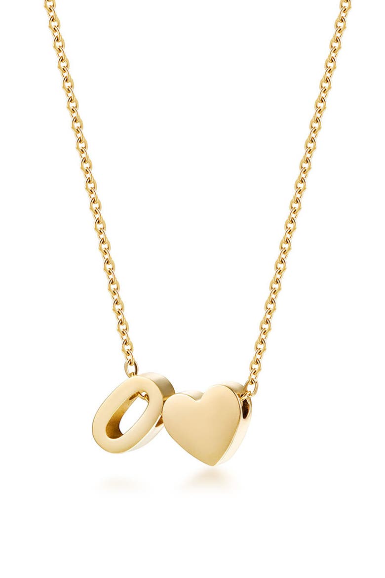 Initial Heart Pendant Necklace, Main, color, YELLOW-O