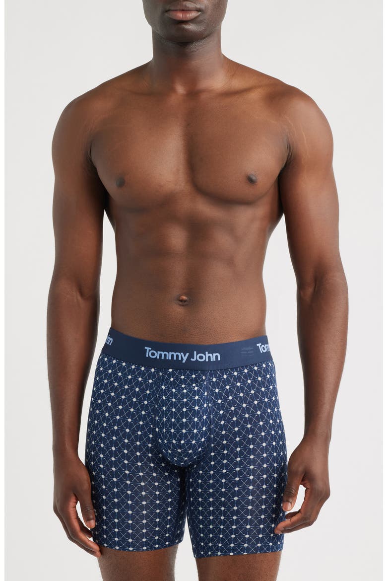 Second Skin 6-Inch Boxer Briefs, Main, color, DRESS BLUES GEO
