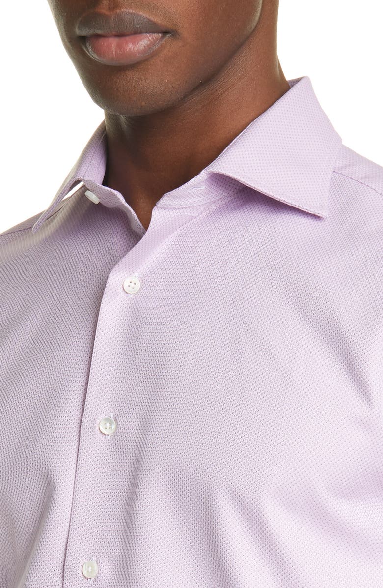Canali Trim Fit Dot Dress Shirt, Alternate, color, 