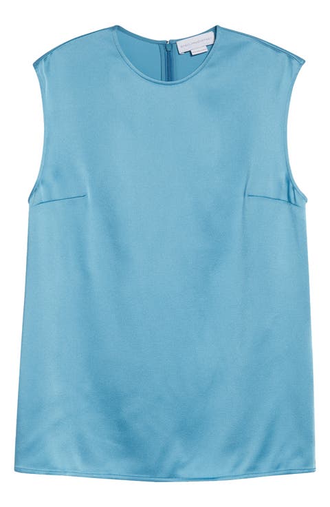Sleeveless Crepe Back Satin Top