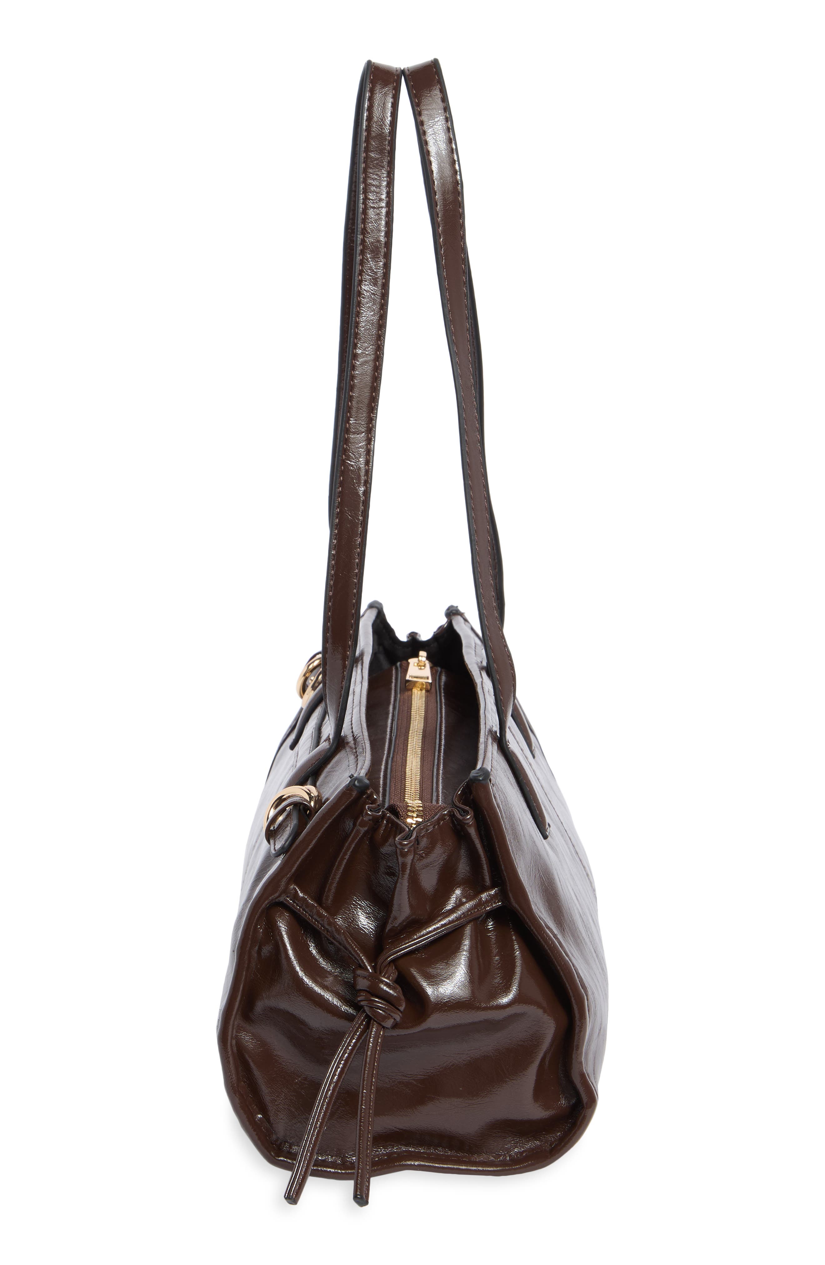 Chadwin Faux Leather Shoulder Bag, Alternate, color, CHOCO FONDANT CRINKLE