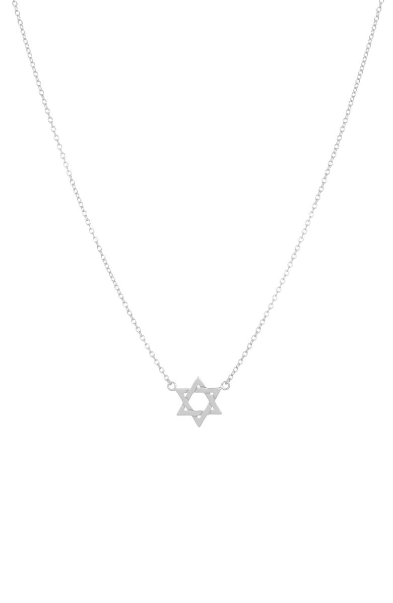 MARLYN SCHIFF Star of David Pendant Necklace, Main, color, Sterling Silver
