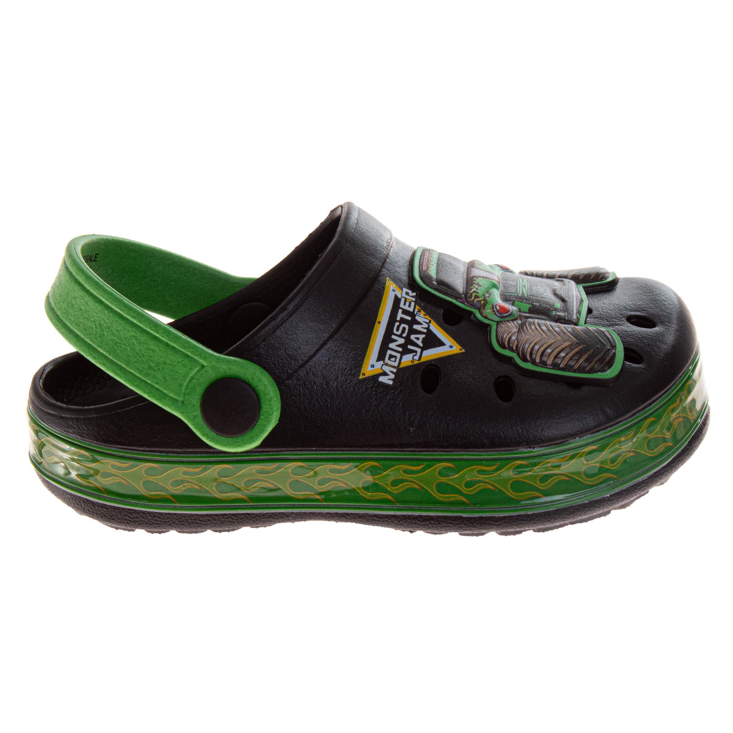 Monster Jam Megalodon Clogs, Alternate, color, Black Green