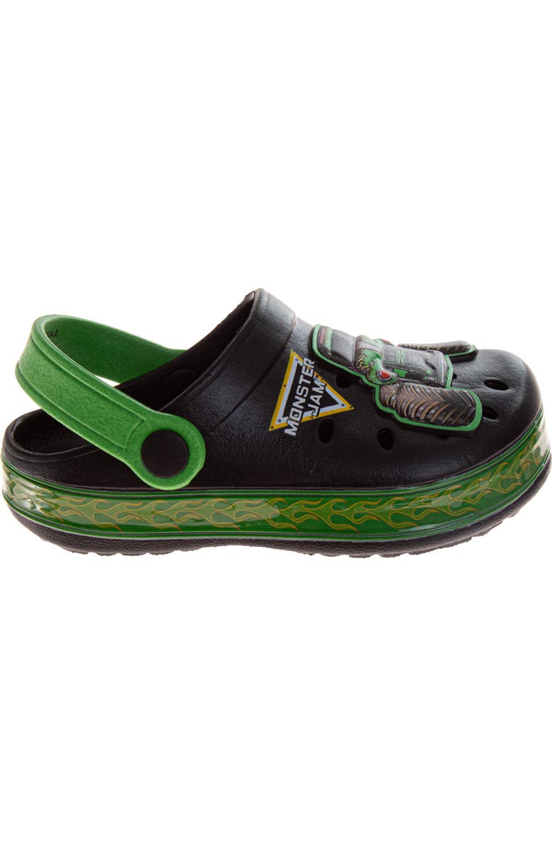 Monster Jam Megalodon Clogs, Alternate, color, Black Green