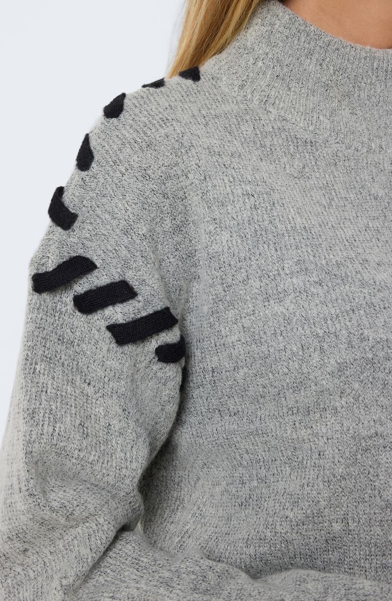 Noisy may Donna Whipstitch Mock Neck Crop Sweater, Alternate, color, 