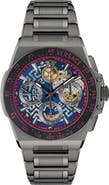 Versace Greca Extreme Skeleton Dial Automatic Chronograph Bracelet Watch, 43mm