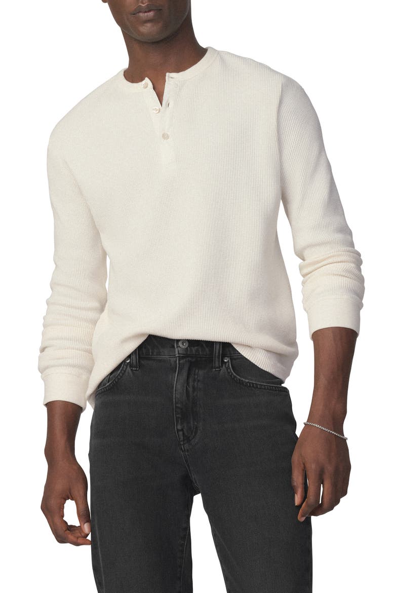 Long Sleeve Waffle Henley T-Shirt, Main, color, ECRU