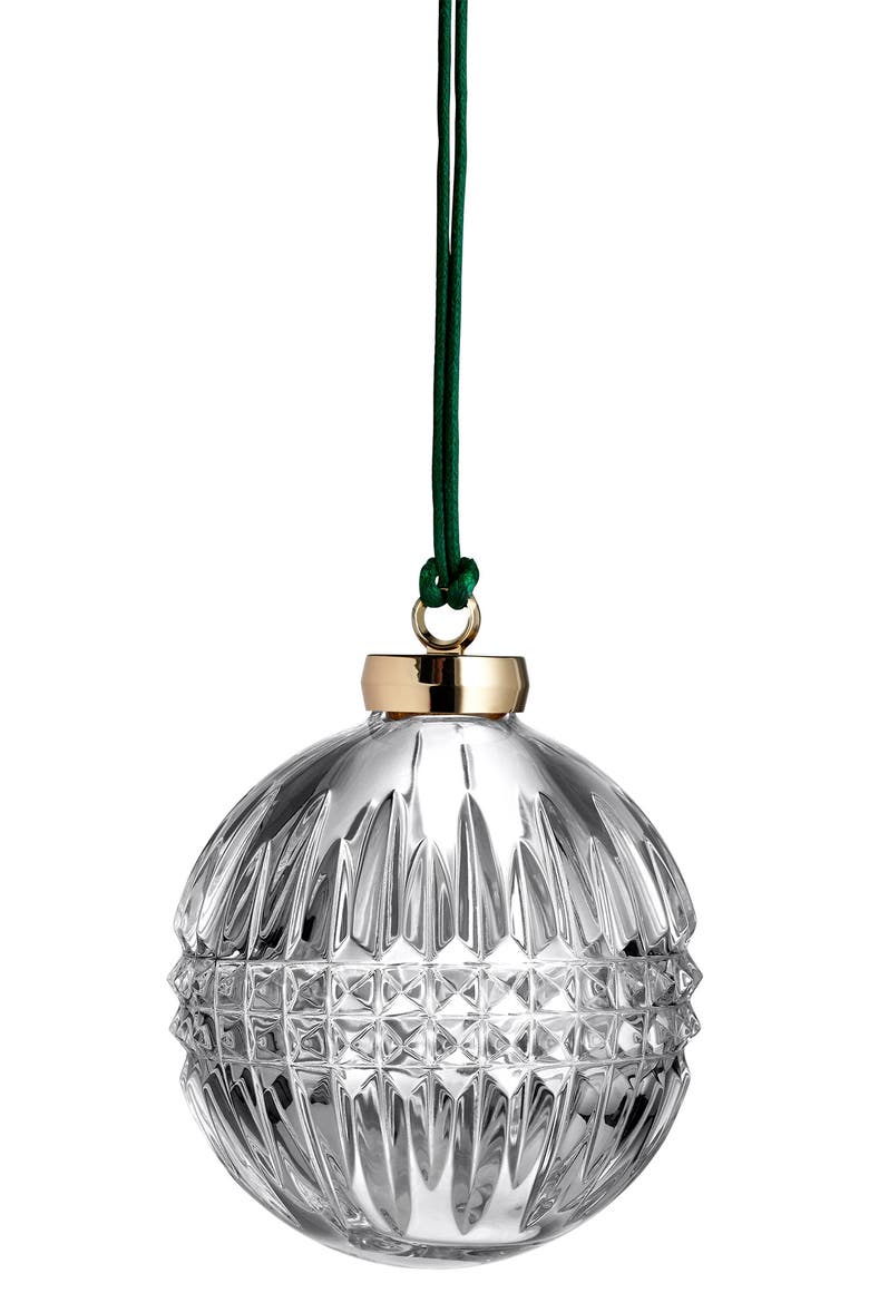 Lismore Diamond Bauble Crystal Ornament, Main, color, WHITE