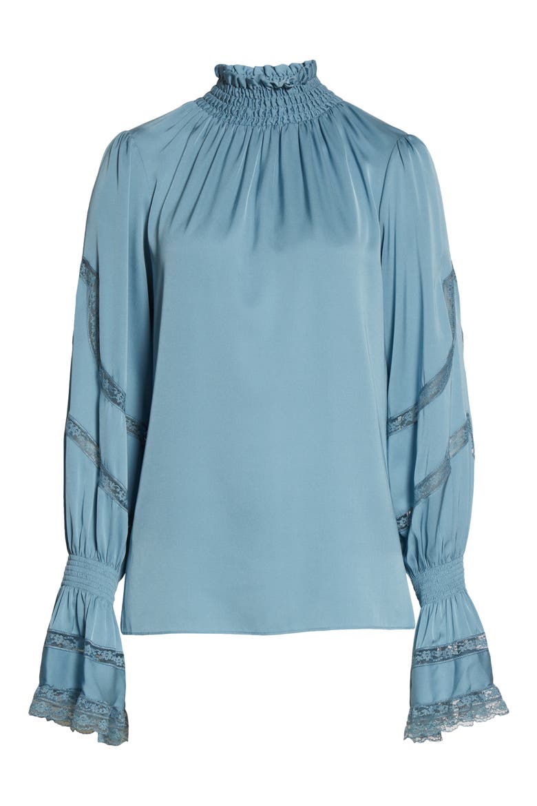 Elsie Stretch Silk Blouse, Alternate, color, DUSTY SKY