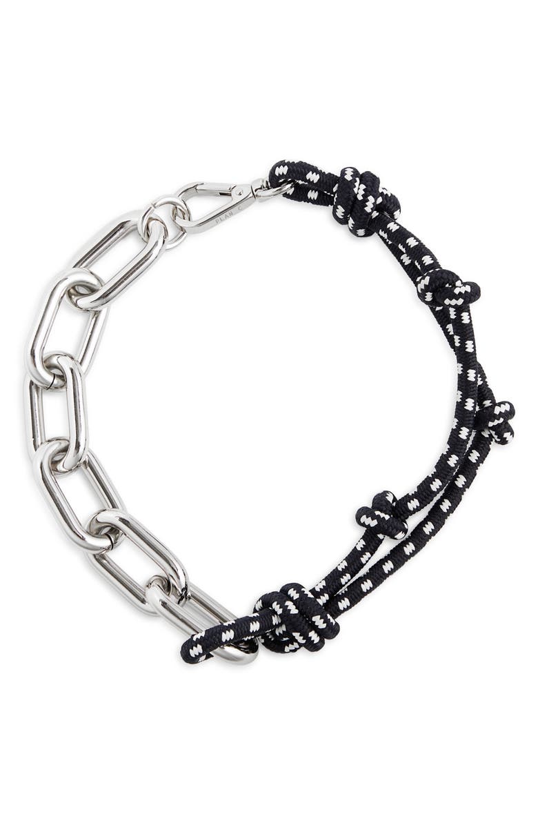 PLAN C Rope & Chain Necklace, Main, color, Blue White