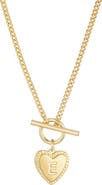 Adornia Initial Heart Toggle Necklace