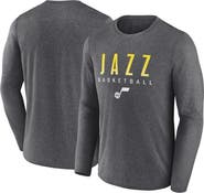 FANATICS Men's Fanatics Branded Heather Charcoal Utah Jazz Where Legends Play Iconic Practice Long Sleeve T-Shirt