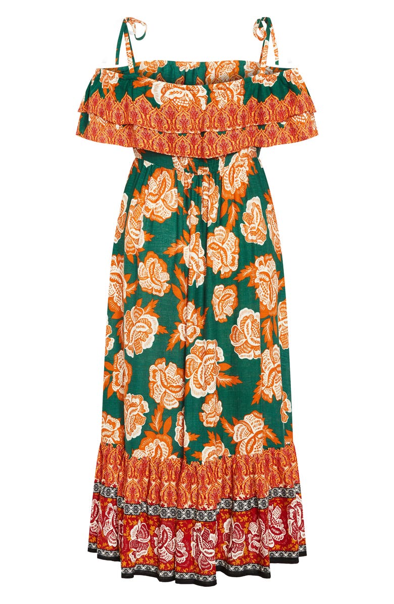 City Chic Runaway Cold Shoulder Midi Dress, Alternate, color, 