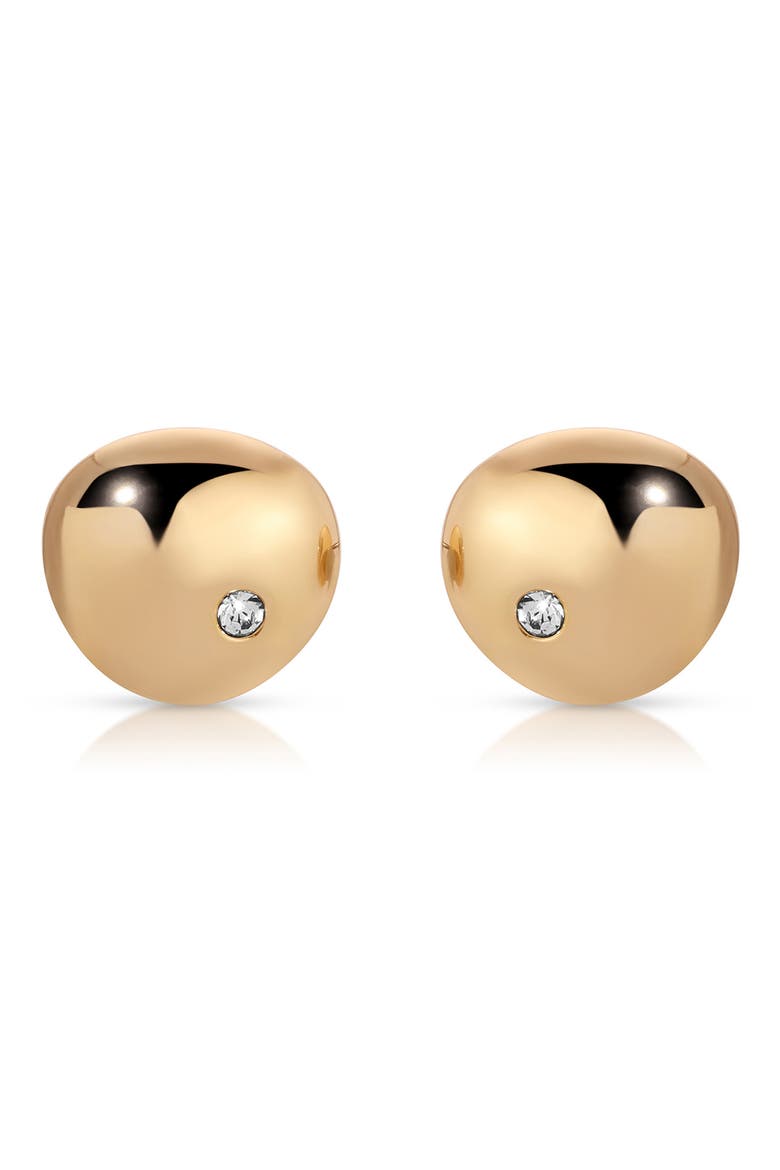 Polished Pebble Cubic Zirconia Stud Earrings, Main, color, GOLD